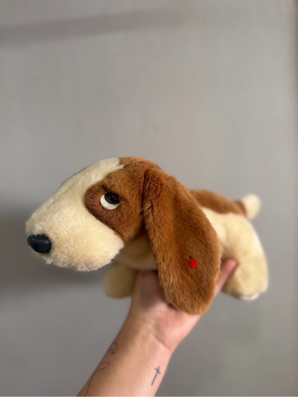 Ty Brown & Cream Plush Basset Hound Dog Toy